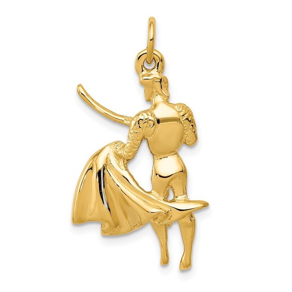 14k Yellow Gold Travel Matador Necklace/Bracelet Charm Pendant